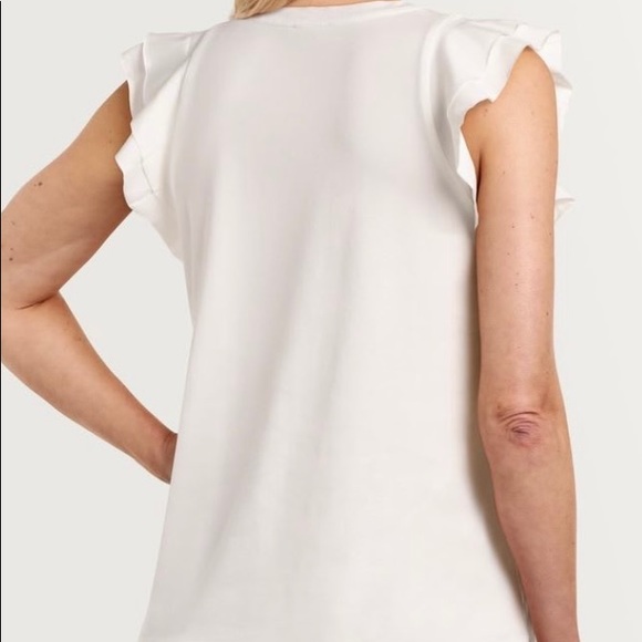 Marshmallow Flutter Sleeve Top small 🛍️ 25% off if 3 or more items purchased - Picture 2 of 4